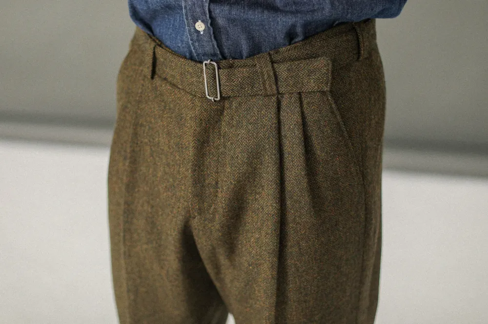 Drapeau Noir Pantalon à double pince Chevrons Kaki Shop