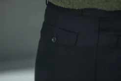 Drapeau Noir Pantalon Double Pince Flanelle - Coupe Balloon Navy Outlet