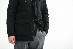 Drapeau Noir Parka Classique Imperméable e Noir Store