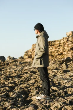 Drapeau Noir Parka Classique Imperméable Khaki Clair Kaki Clair Discount