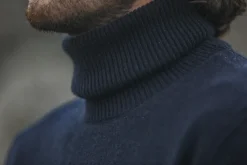 Drapeau Noir Pull Col Roulé Pure Laine Marine Navy Flash Sale