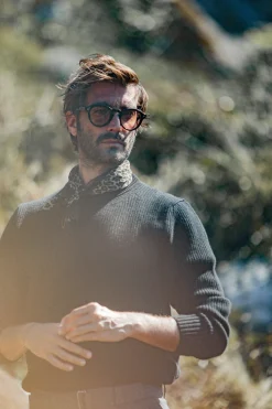 Drapeau Noir Pull Militaire Lambswool Noir Black Best Sale
