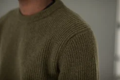 Drapeau Noir Pull Militaire Lambswool Khaki Hot
