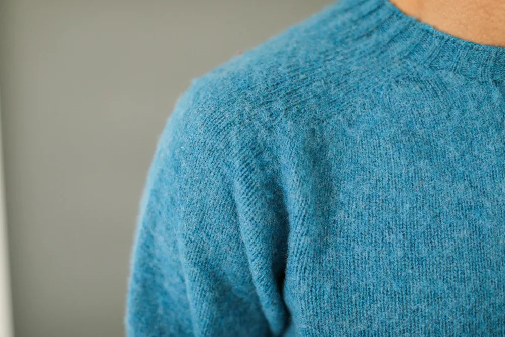 Drapeau Noir Pull Shetland "Shaggy" Bleu Blue Best