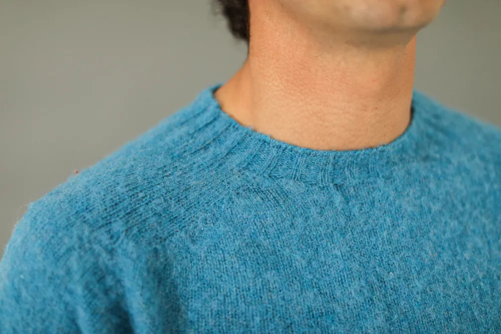 Drapeau Noir Pull Shetland "Shaggy" Bleu Blue Best