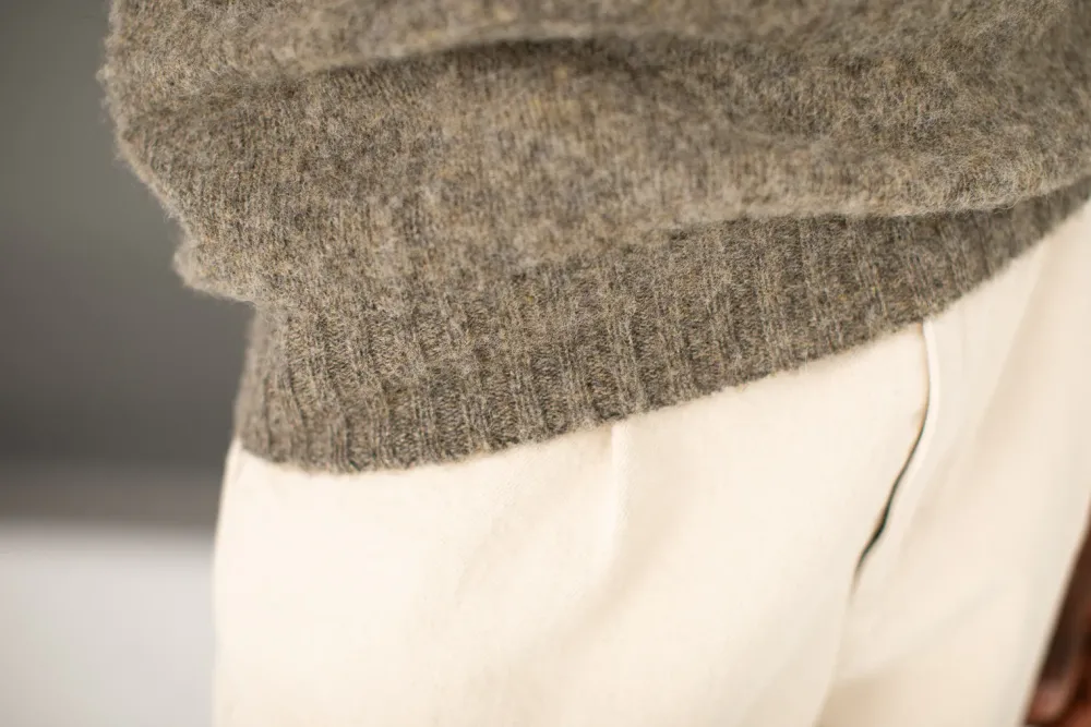 Drapeau Noir Pull Shetland "Shaggy" Gris Light Grey Online