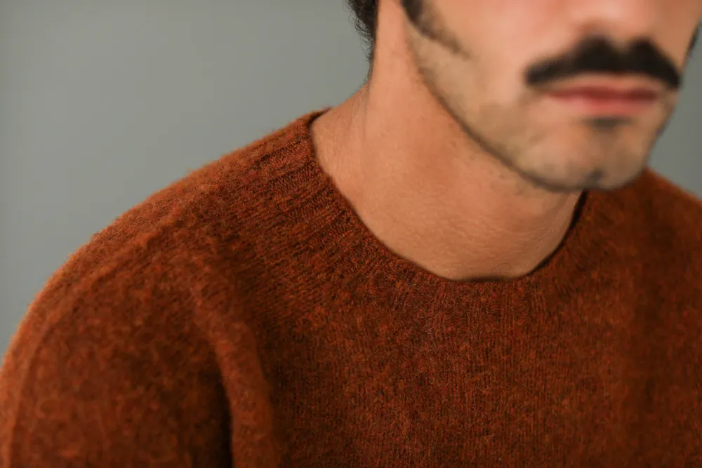 Drapeau Noir Pull Shetland "Shaggy" Rouille Best Sale