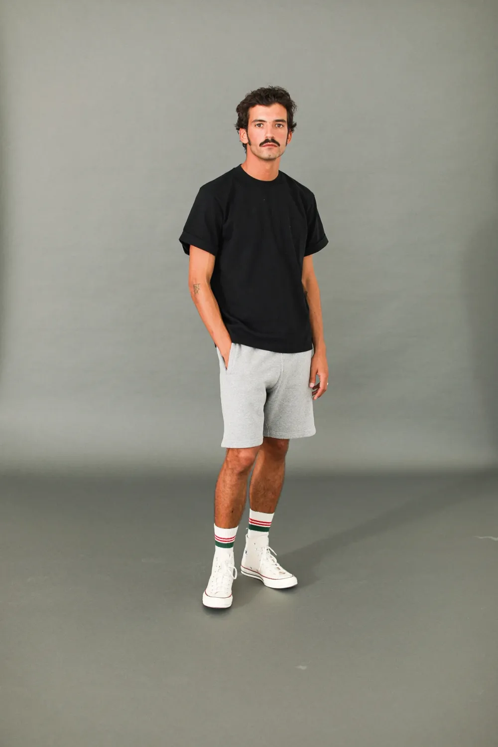 Drapeau Noir Short Molleton Vintage Gris Best Sale