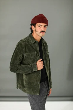 Drapeau Noir Surchemise Cuir Suédé Forêt Vert Best