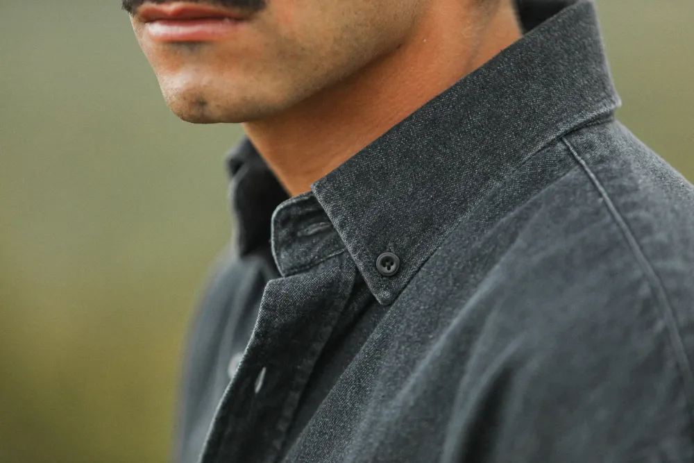 Drapeau Noir Surchemise Denim Black - Modern Fit Blackstonewashed Outlet