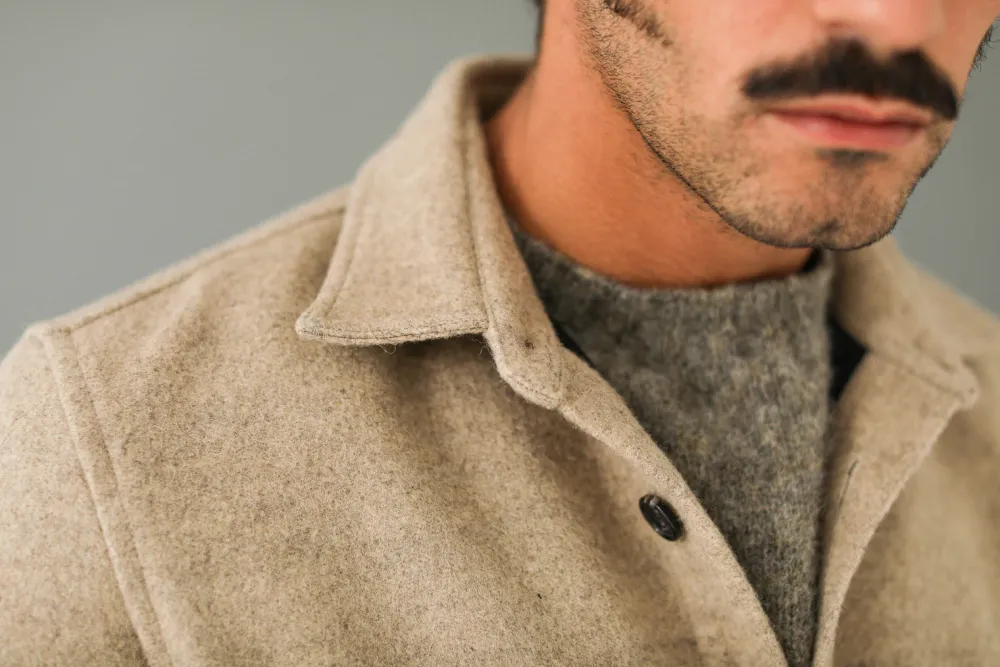Drapeau Noir Surchemise Laine Lambswool - New Fit Crème Fashion
