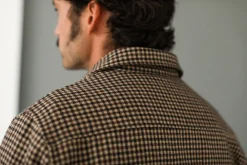 Drapeau Noir Surchemise Lambswool Pied de Poule Brown Flash Sale
