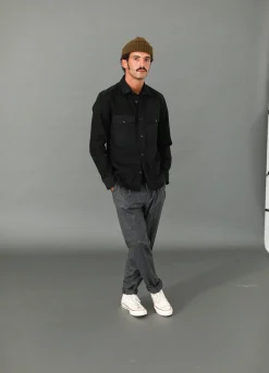 Drapeau Noir Surchemise Militaire Denim Noir Black Online