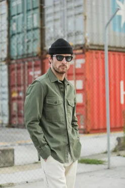 Drapeau Noir Surchemise Militaire Twill Olive Dark Olive Clearance