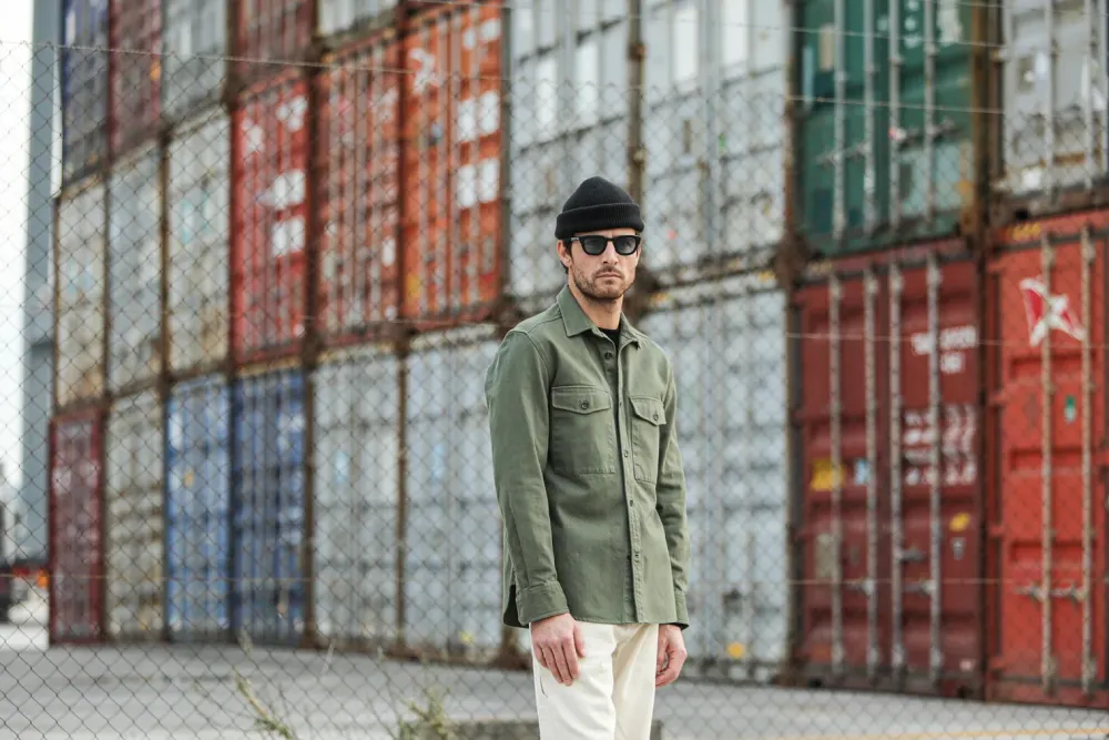 Drapeau Noir Surchemise Militaire Twill Olive Dark Olive Clearance