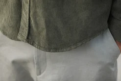 Drapeau Noir Surchemise Military Velours - Modern Fit Khaki Best Sale