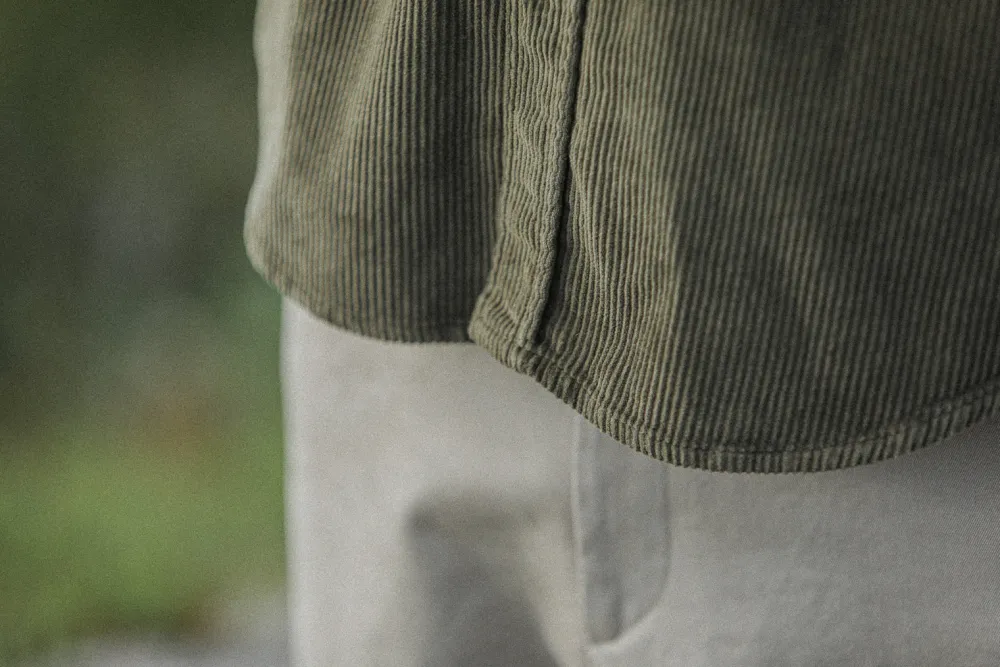 Drapeau Noir Surchemise Military Velours - Modern Fit Khaki Best Sale