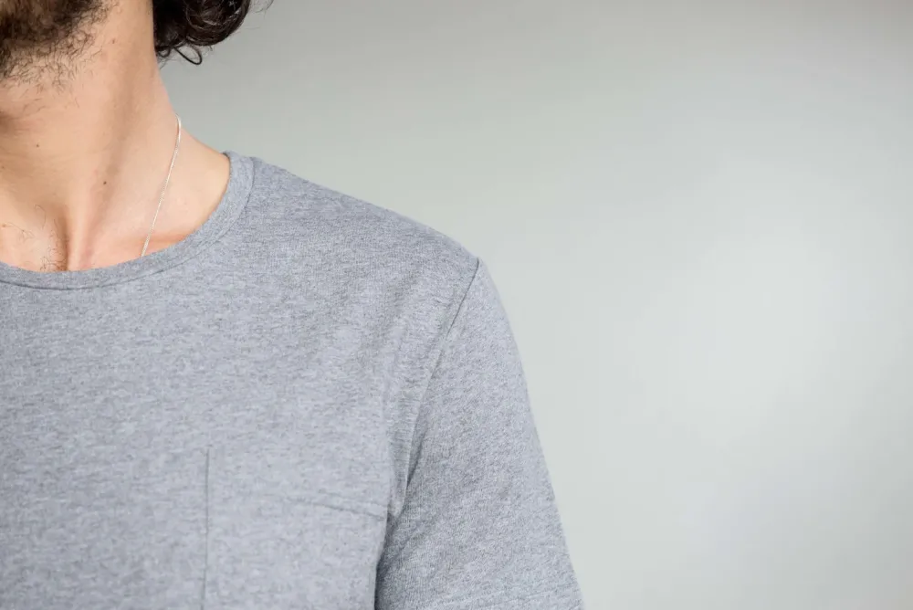 Drapeau Noir Tee-shirt Pocket Gris Grey Fashion