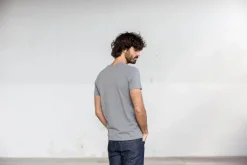Drapeau Noir Tee-shirt Pocket Gris Grey Fashion