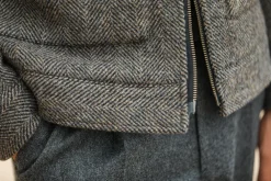Drapeau Noir Veste Aviator Laine Chevrons Brown Sale