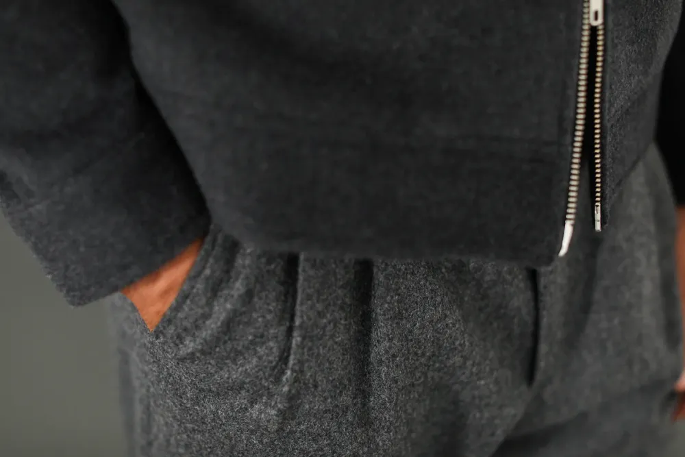 Drapeau Noir Veste Laine & Cachemire e Gris Outlet