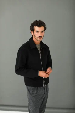 Drapeau Noir Veste Laine & Cachemire e Noir Hot