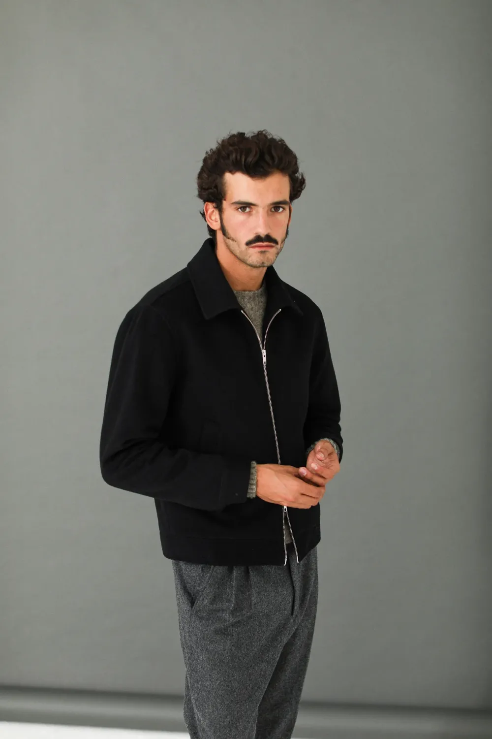 Drapeau Noir Veste Laine & Cachemire e Noir Hot