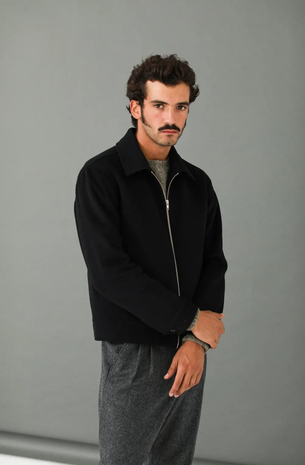 Drapeau Noir Veste Laine & Cachemire e Noir Hot