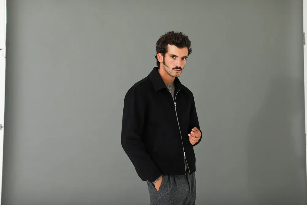 Drapeau Noir Veste Laine & Cachemire e Noir Hot