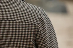 Drapeau Noir Veste Laine Pied de Poule Beige Shop