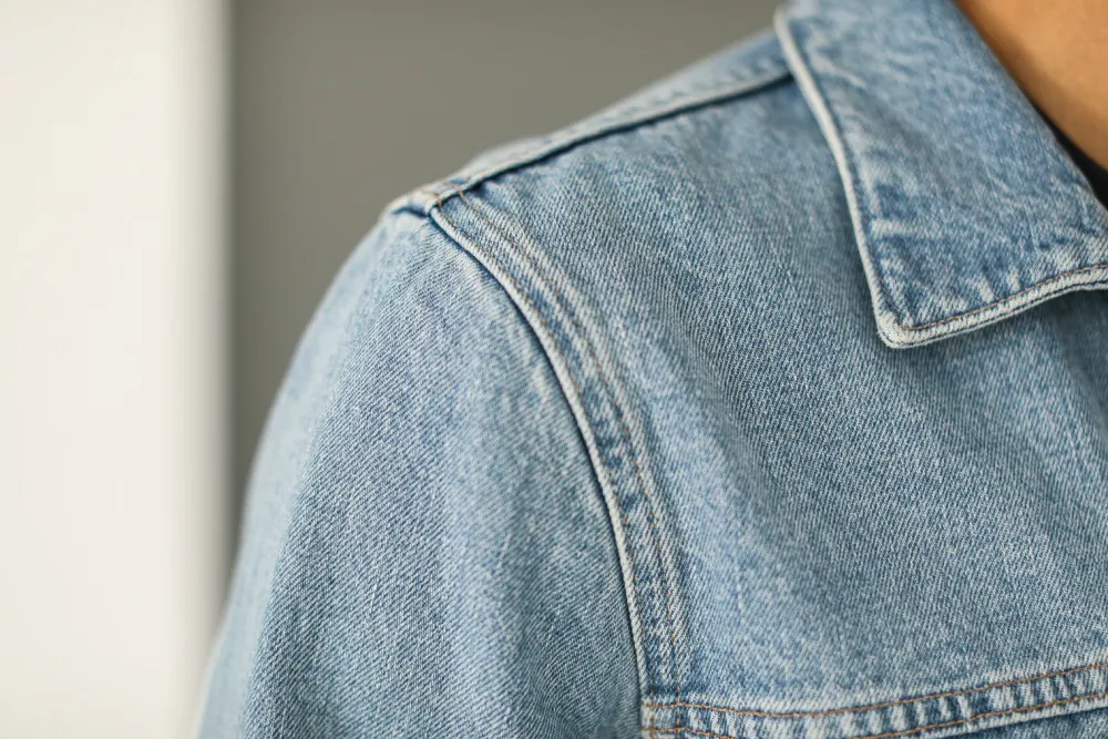 Drapeau Noir Veste "Type II" Denim Japonais Bleached Light Blue Discount