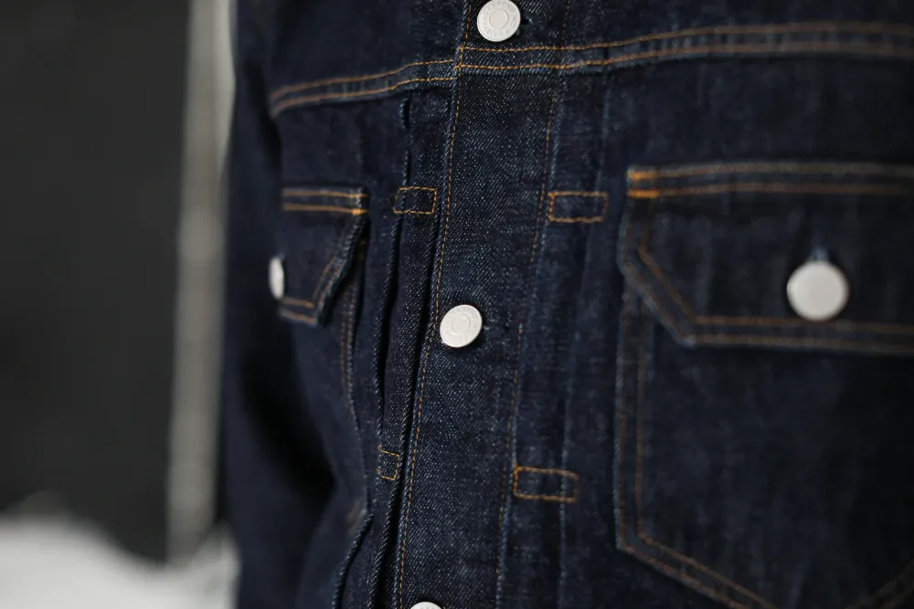 Drapeau Noir Veste "Type II" Denim Japonais Brut Indigo Sale