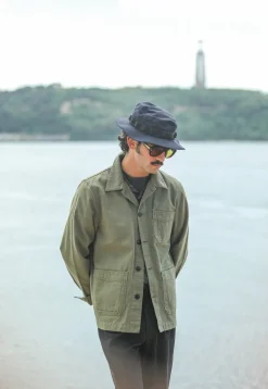 Drapeau Noir Veste Worker Canvas Japonais Khaki - New Fit Sale