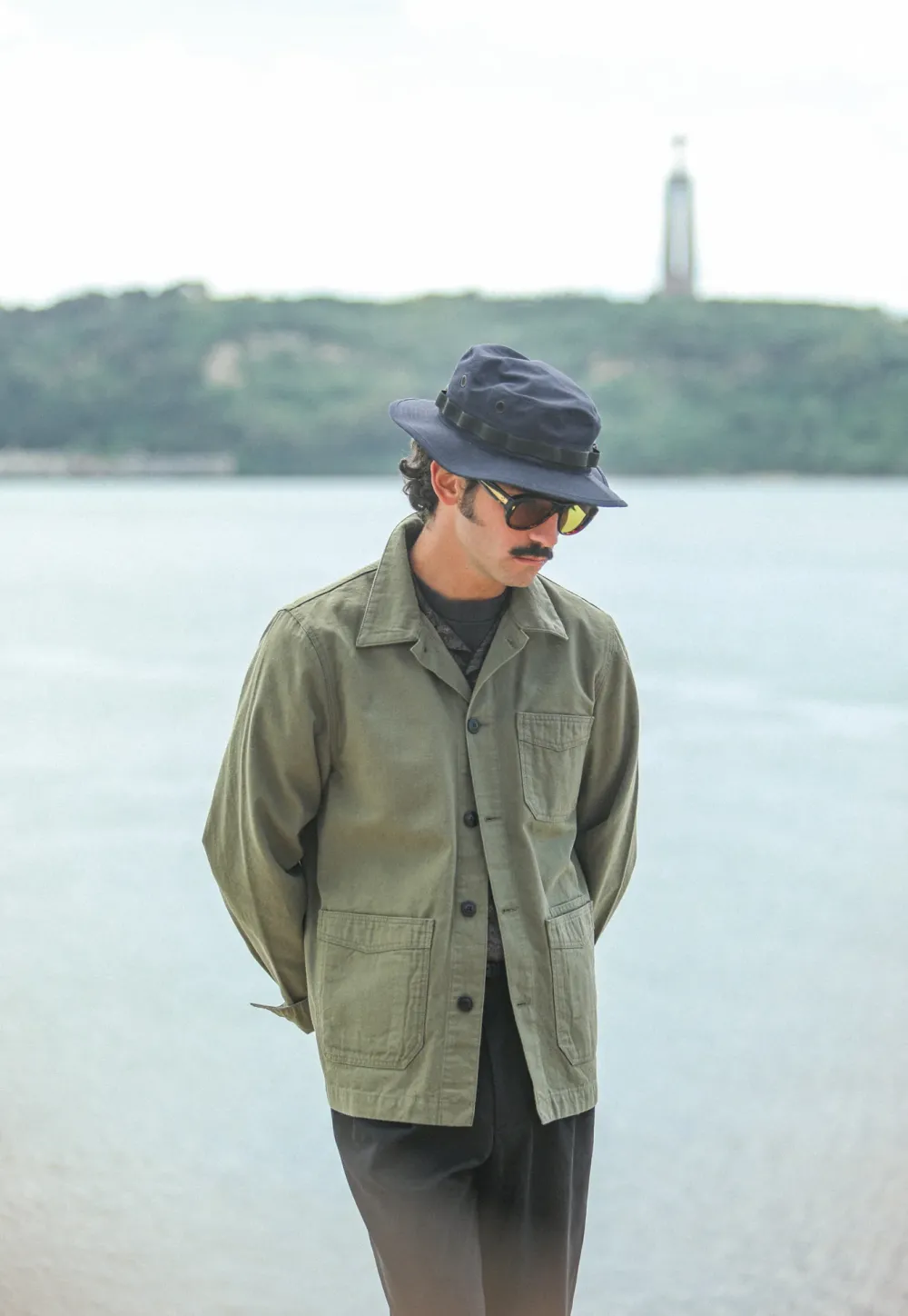 Drapeau Noir Veste Worker Canvas Japonais Khaki - New Fit Sale