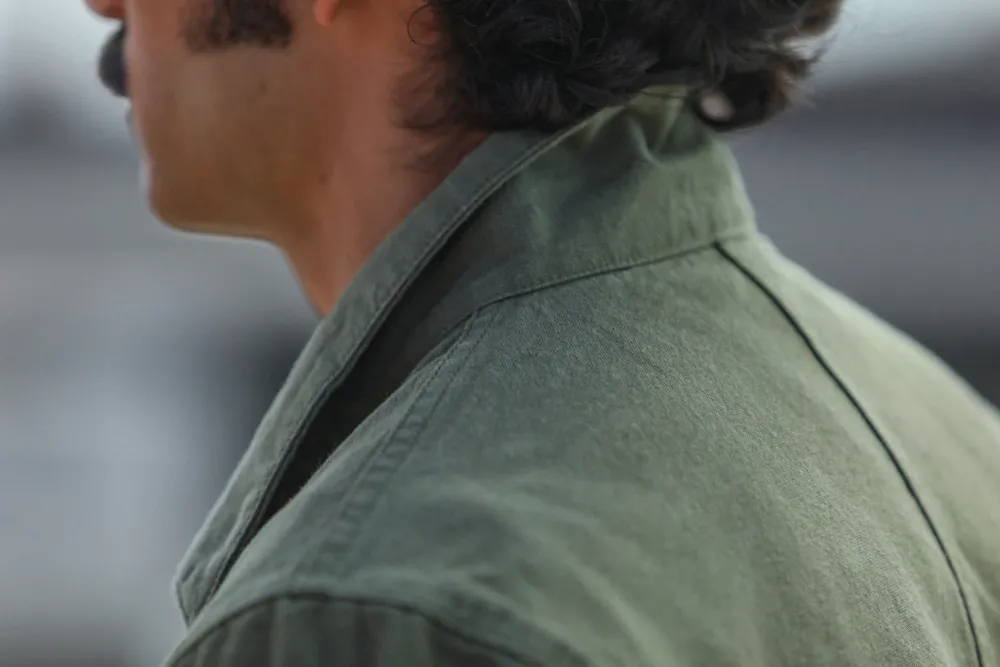 Drapeau Noir Veste Worker Canvas Japonais Khaki - New Fit Sale