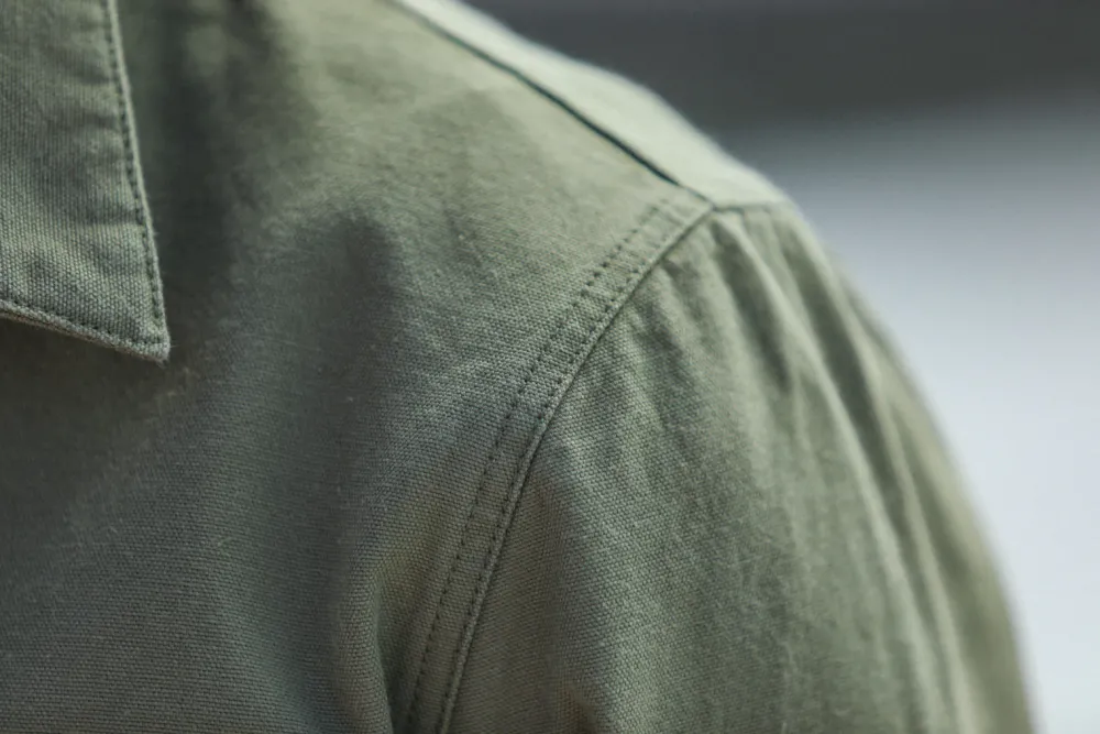 Drapeau Noir Veste Worker Canvas Japonais Khaki - New Fit Sale
